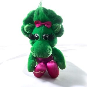 VTG Baby Bop Plush Dinosaur Stuffed Animal Barney Friend Green Purple Lyons 90s